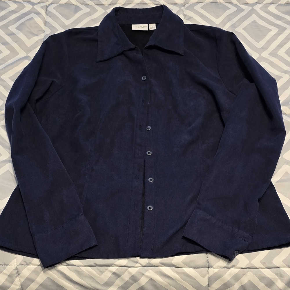 Elegant Navy Blue Women's Blouse
